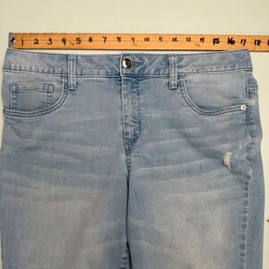 George Denim Bermuda Shorts Womens Size 14 Excellent Condition Light Wash Frayed